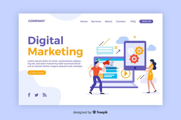 Plantilla de landing page de marketing digital