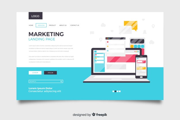 Plantilla de landing page de marketing