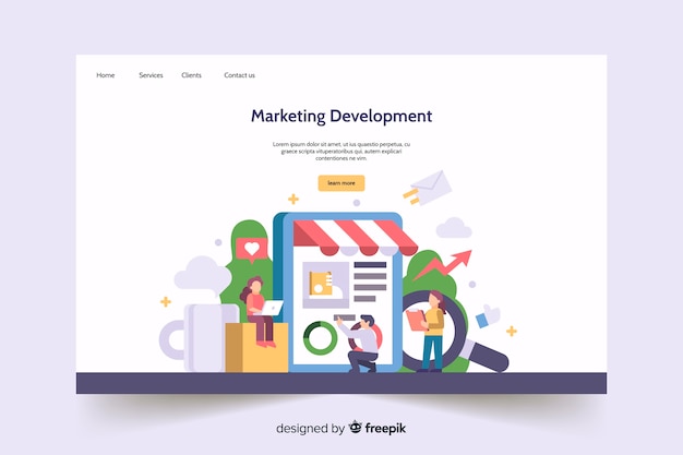 Plantilla de landing page de marketing