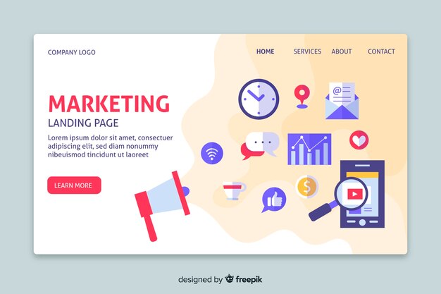 Plantilla de landing page de marketing