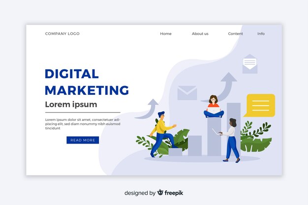 Plantilla de landing page de marketing