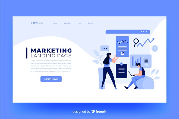 Plantilla de landing page de marketing