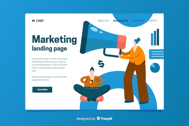 Plantilla de landing page de marketing