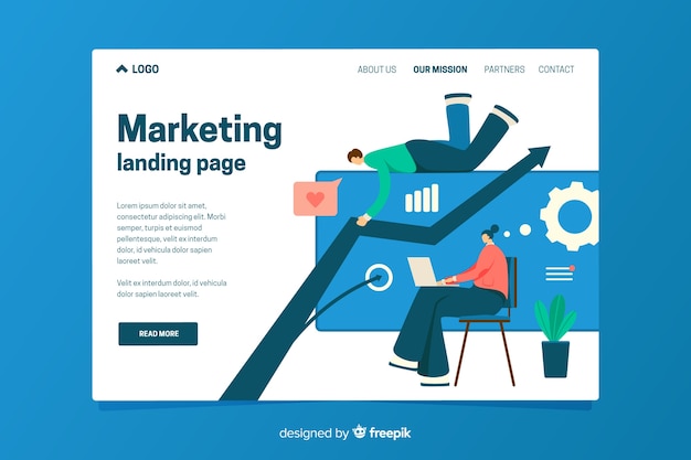 Plantilla de landing page de marketing