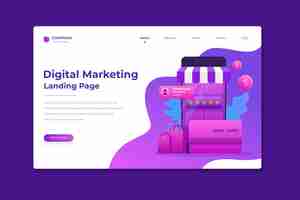 Vector gratuito plantilla de landing page de marketing