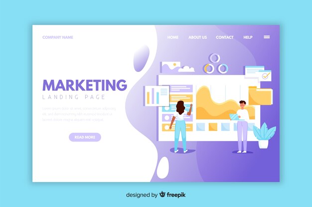 Vector gratuito plantilla de landing page de marketing