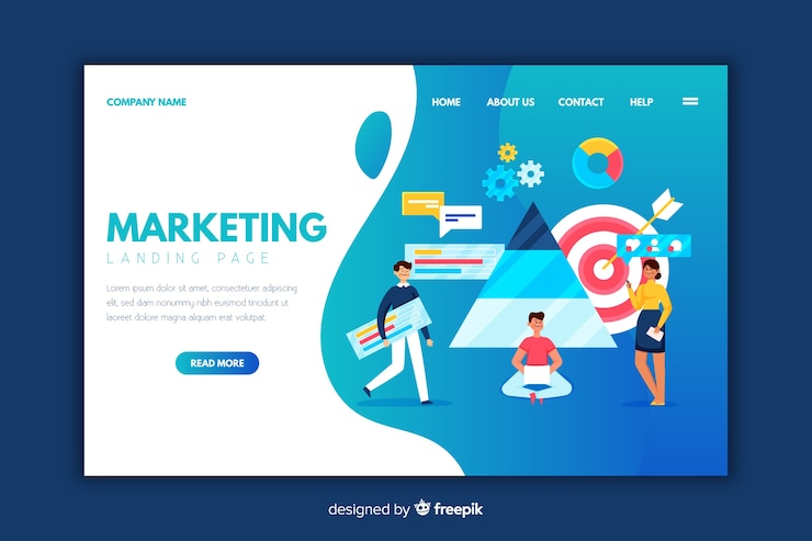 Vector gratuito plantilla de landing page de marketing