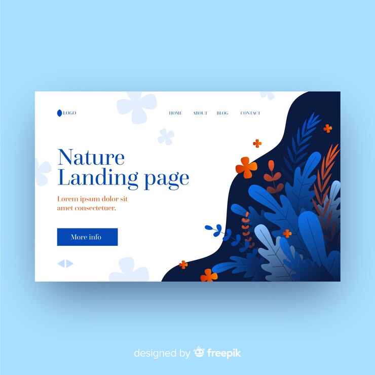 Vector gratuito plantilla de landing page de naturaleza