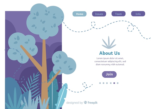 Plantilla de landing page de naturaleza