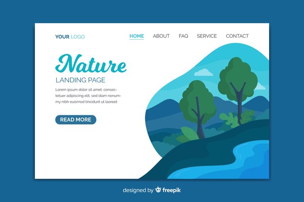 Plantilla de landing page de naturaleza