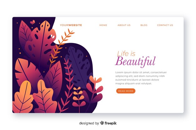 Plantilla de landing page de naturaleza