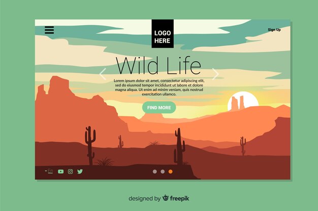 Plantilla de landing page de naturaleza