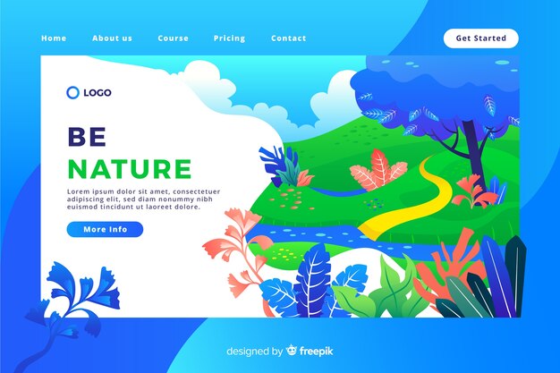 Plantilla de landing page de naturaleza