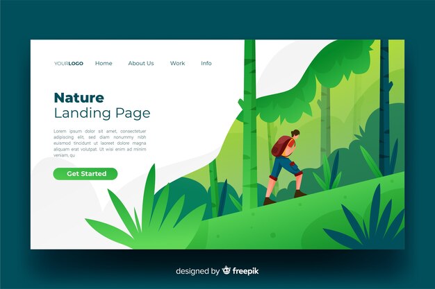 Plantilla de landing page de naturaleza