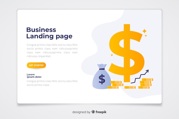 Vector gratuito plantilla de landing page de negocio