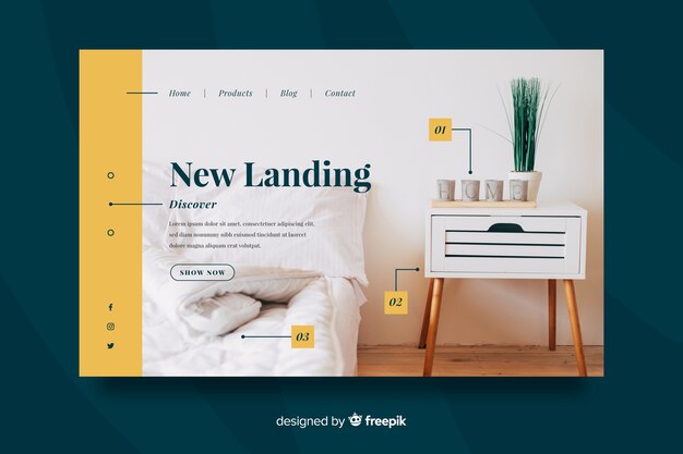 Plantilla de landing page de negocios con imagen