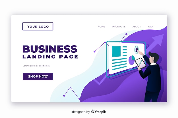 Plantilla de landing page de negocios