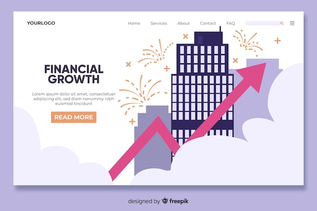 Vector gratuito plantilla de landing page de negocios