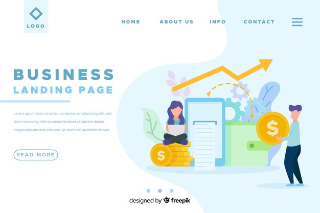 Plantilla de landing page de negocios