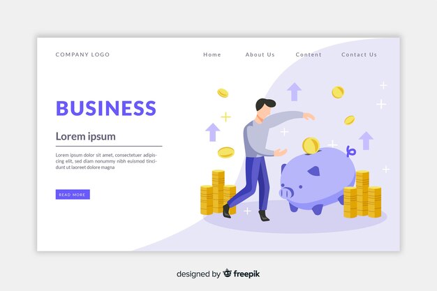 Plantilla de landing page de negocios