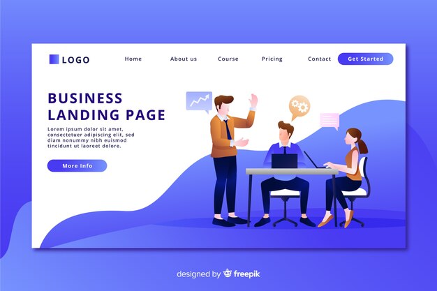 Plantilla de landing page de negocios