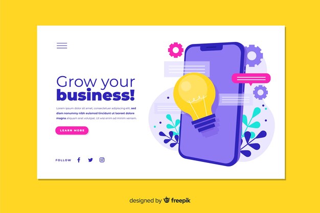 Plantilla de landing page de negocios