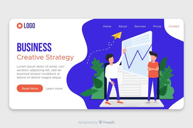 Plantilla de landing page de negocios