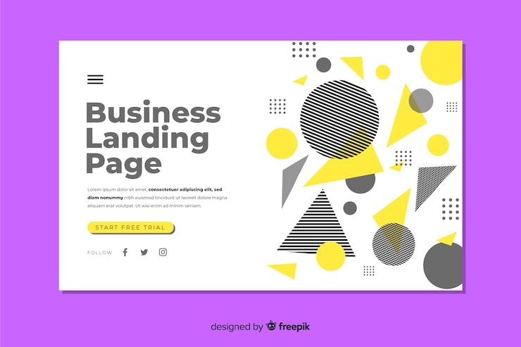 Vector gratuito plantilla de landing page de negocios
