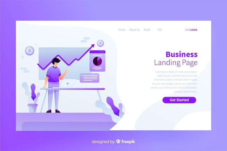 Vector gratuito plantilla de landing page de negocios