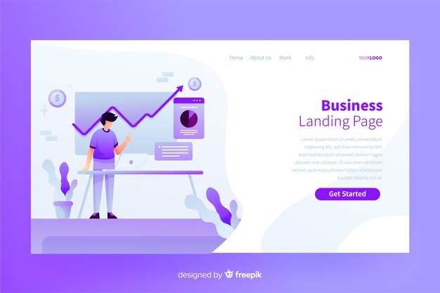 Plantilla de landing page de negocios