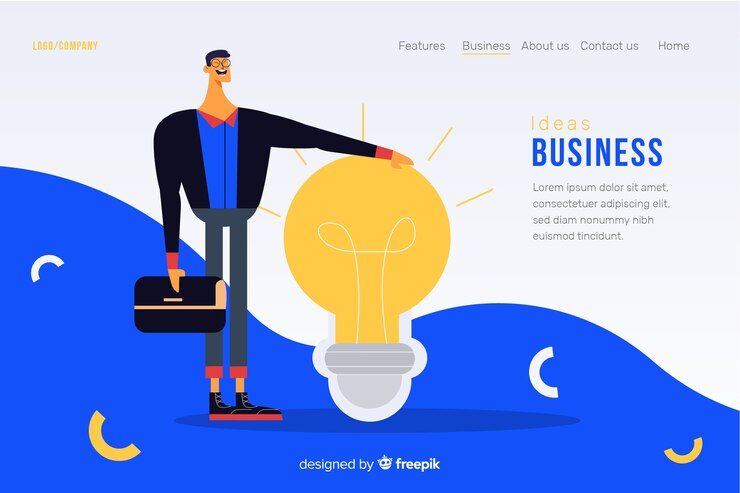 Vector gratuito plantilla de landing page de negocios