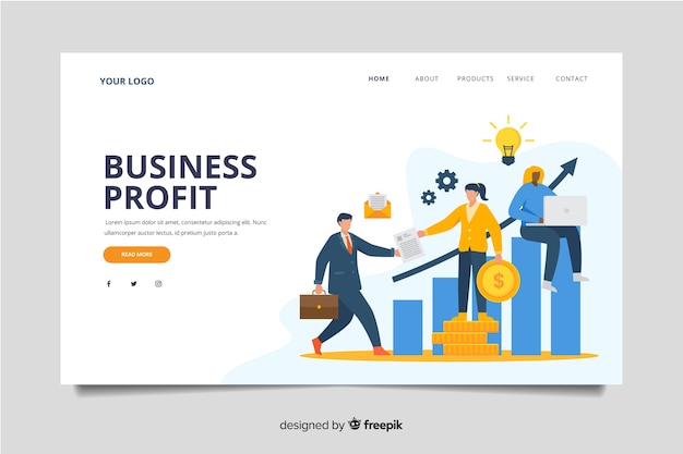 Plantilla de landing page de negocios