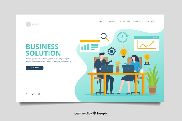 Plantilla de landing page de negocios