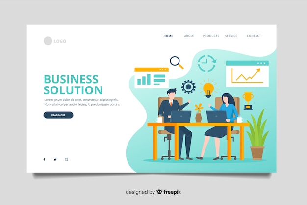Plantilla de landing page de negocios