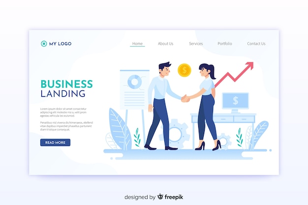 Plantilla de landing page de negocios
