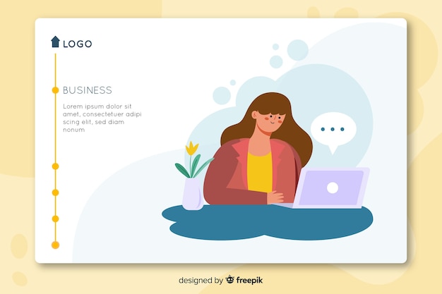 Vector gratuito plantilla de landing page de negocios