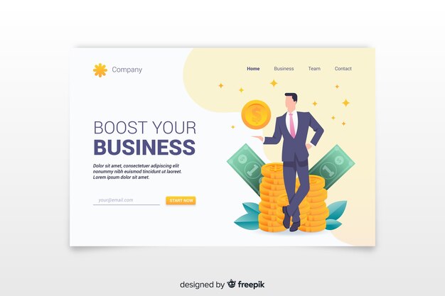 Plantilla de landing page de negocios