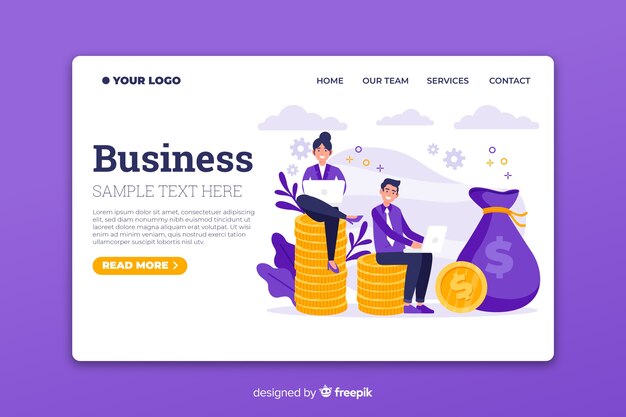 Plantilla de landing page de negocios