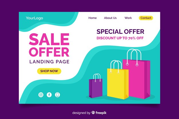 Plantilla de landing page de rebajas de moda
