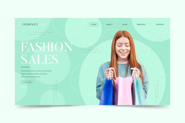 Plantilla de landing page de rebajas de moda