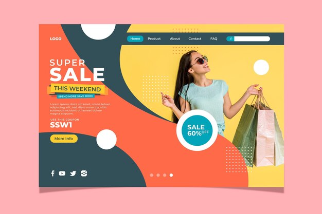 Plantilla de landing page de rebajas de moda