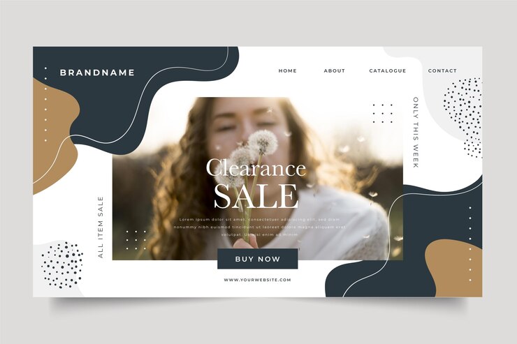Vector gratuito plantilla de landing page de rebajas de moda