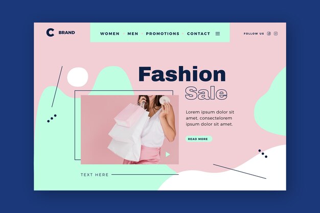 Plantilla de landing page de rebajas de moda