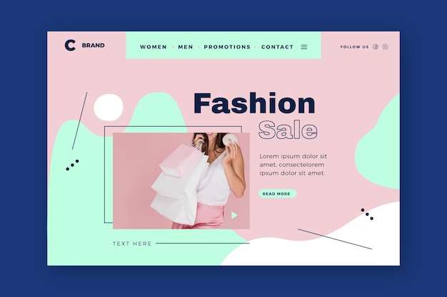 Plantilla de landing page de rebajas de moda
