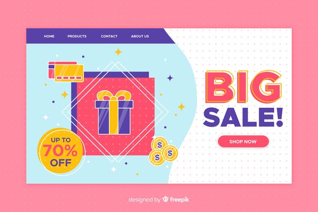 Plantilla de landing page de rebajas