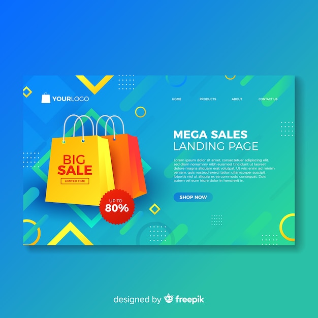 Plantilla de landing page de rebajas