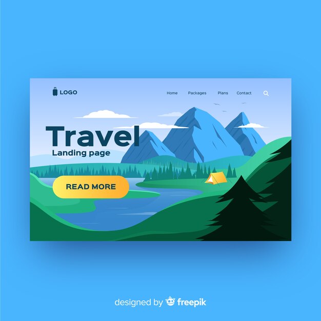 Plantilla de landing page de viaje