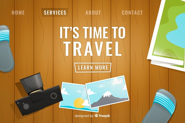Plantilla de landing page de viaje