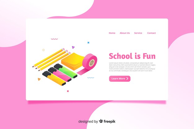 Plantilla de landing page de la vuelta al cole