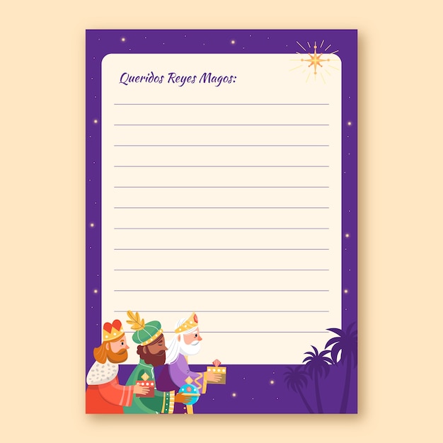 plantilla de letra plana para reyes magos